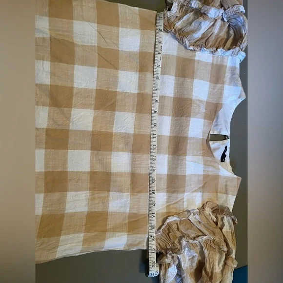 Who What Wear Women’s Gingham Dress Tan &White Checkered. Size Large - Picture 8 of 8